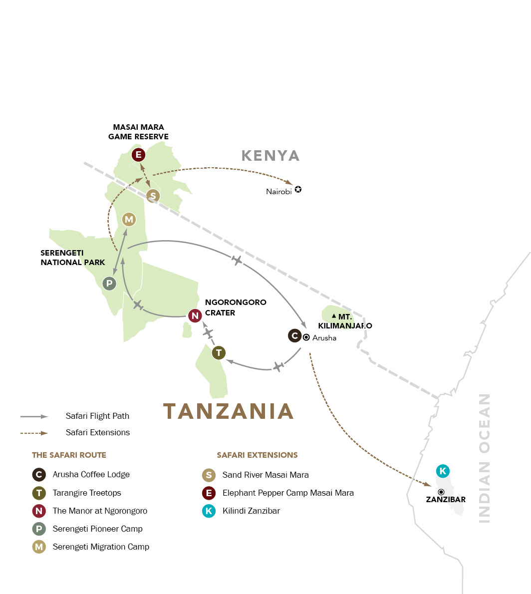 Elewana Flying safari options destinations Tanzania